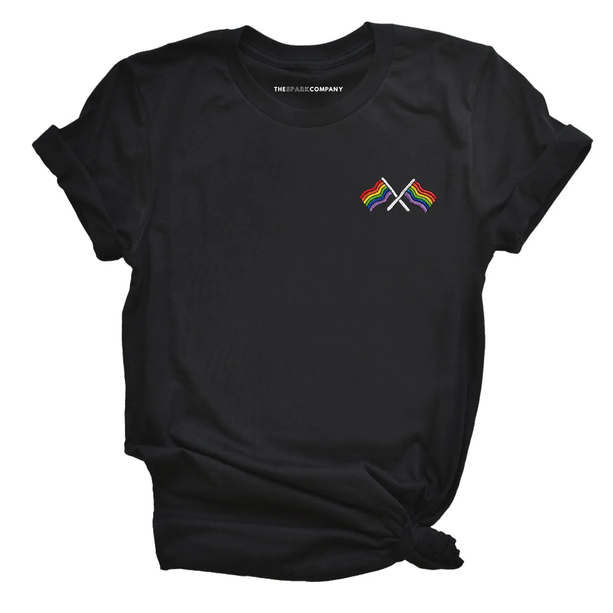 Pride Flags Embroidered T-Shirt sold by The Spark Company product image thumbnail 3