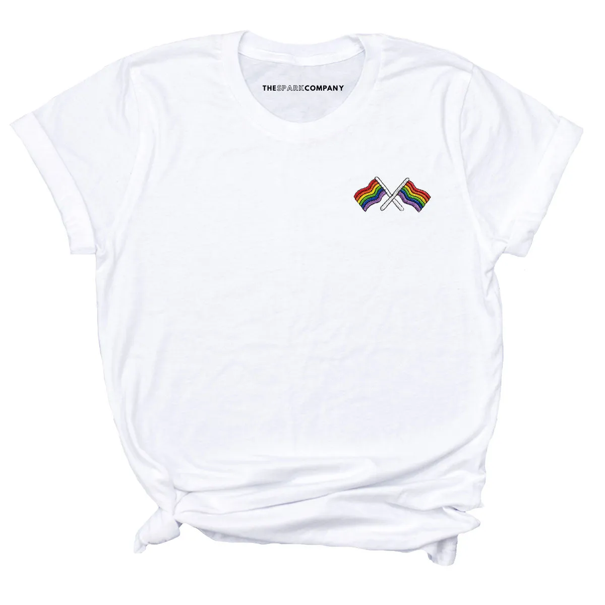 Pride Flags Embroidered T-Shirt sold by The Spark Company product image thumbnail 2