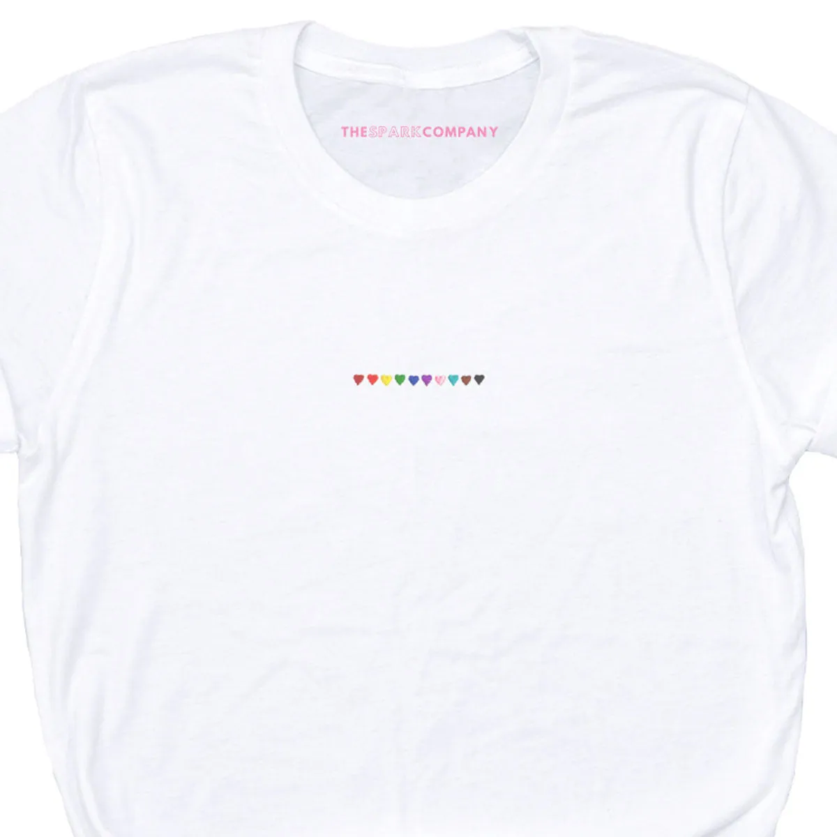 Pride Hearts Embroidered T-Shirt sold by The Spark Company product image thumbnail 2
