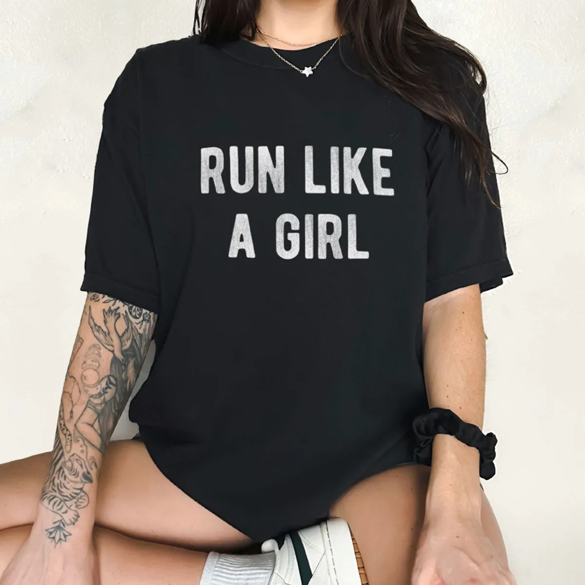 Run Like A Girl T-Shirt sold by The Spark Company product image thumbnail 2