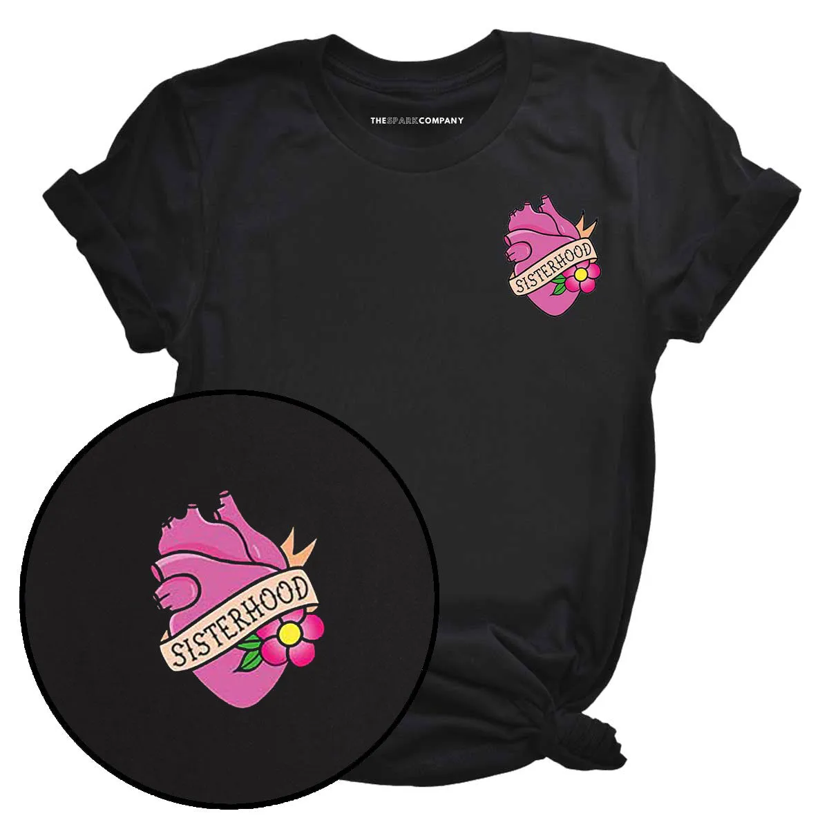 Pretty In Ink Collab Sisterhood Pocket T-Shirt sold by The Spark Company