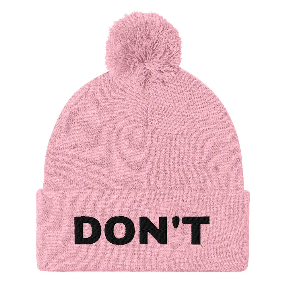Don't Embroidered Pom Pom Beanie Hat sold by The Spark Company product image thumbnail 3