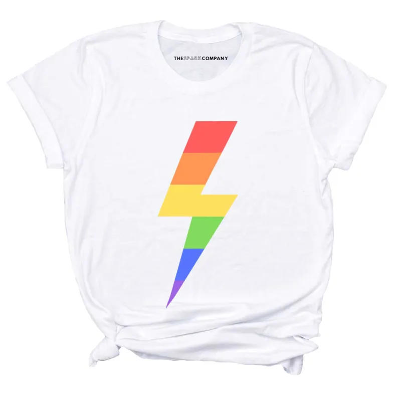 Rainbow Lightning Bolt T-Shirt sold by The Spark Company
