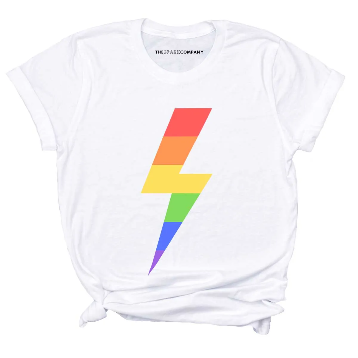 Rainbow Lightning Bolt T-Shirt sold by The Spark Company
