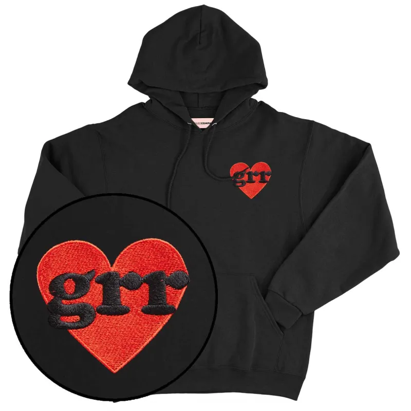 Grr Heart Embroidered Hoodie sold by The Spark Company