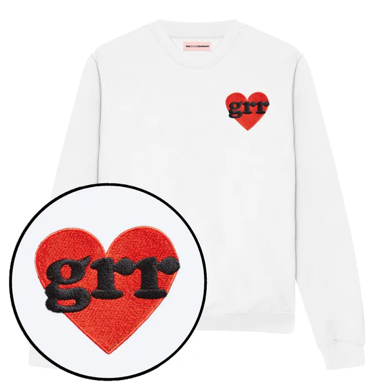 Grr Heart Embroidered Sweatshirt sold by The Spark Company