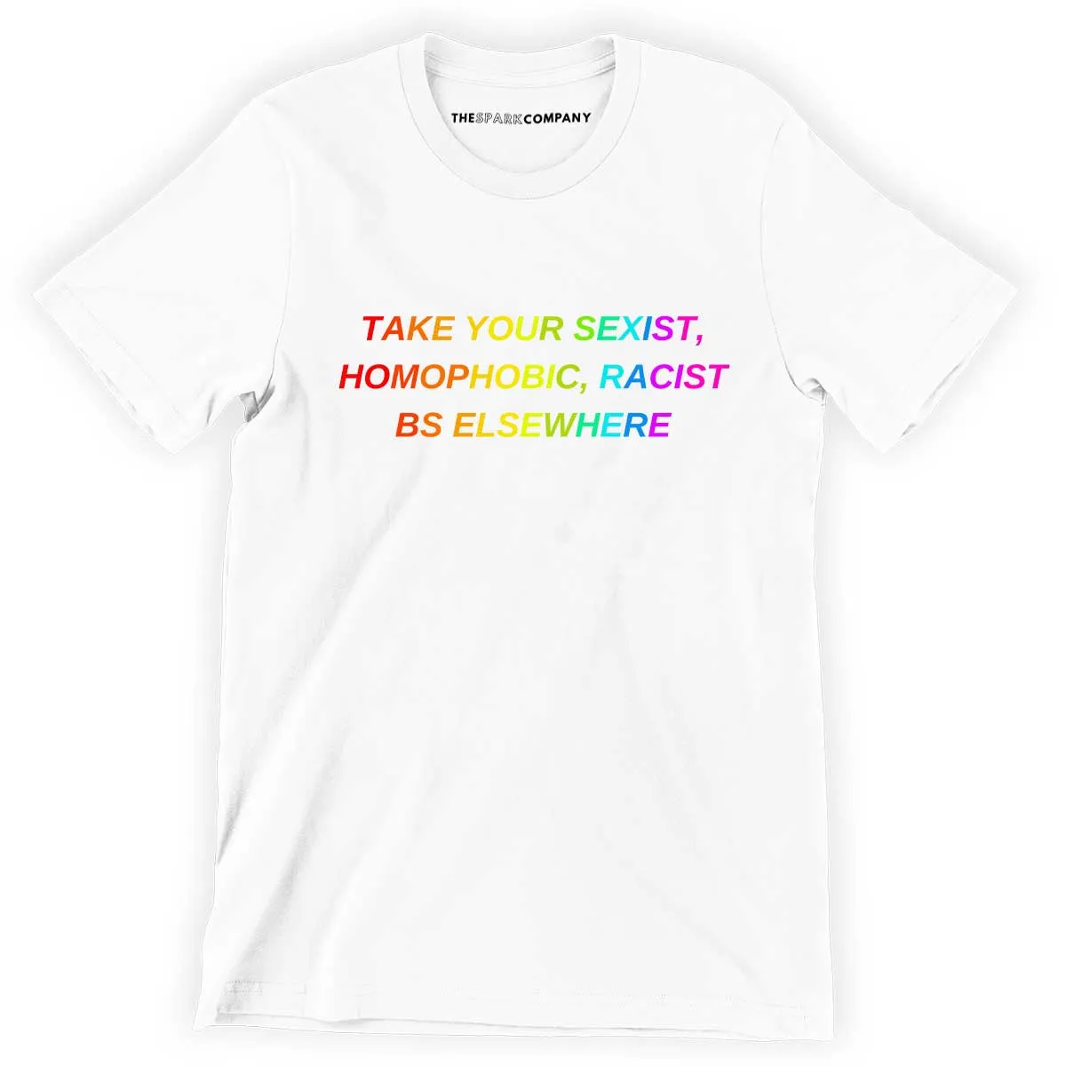 Take Your BS Elsewhere Rainbow Men's T-Shirt sold by The Spark Company product image thumbnail 2