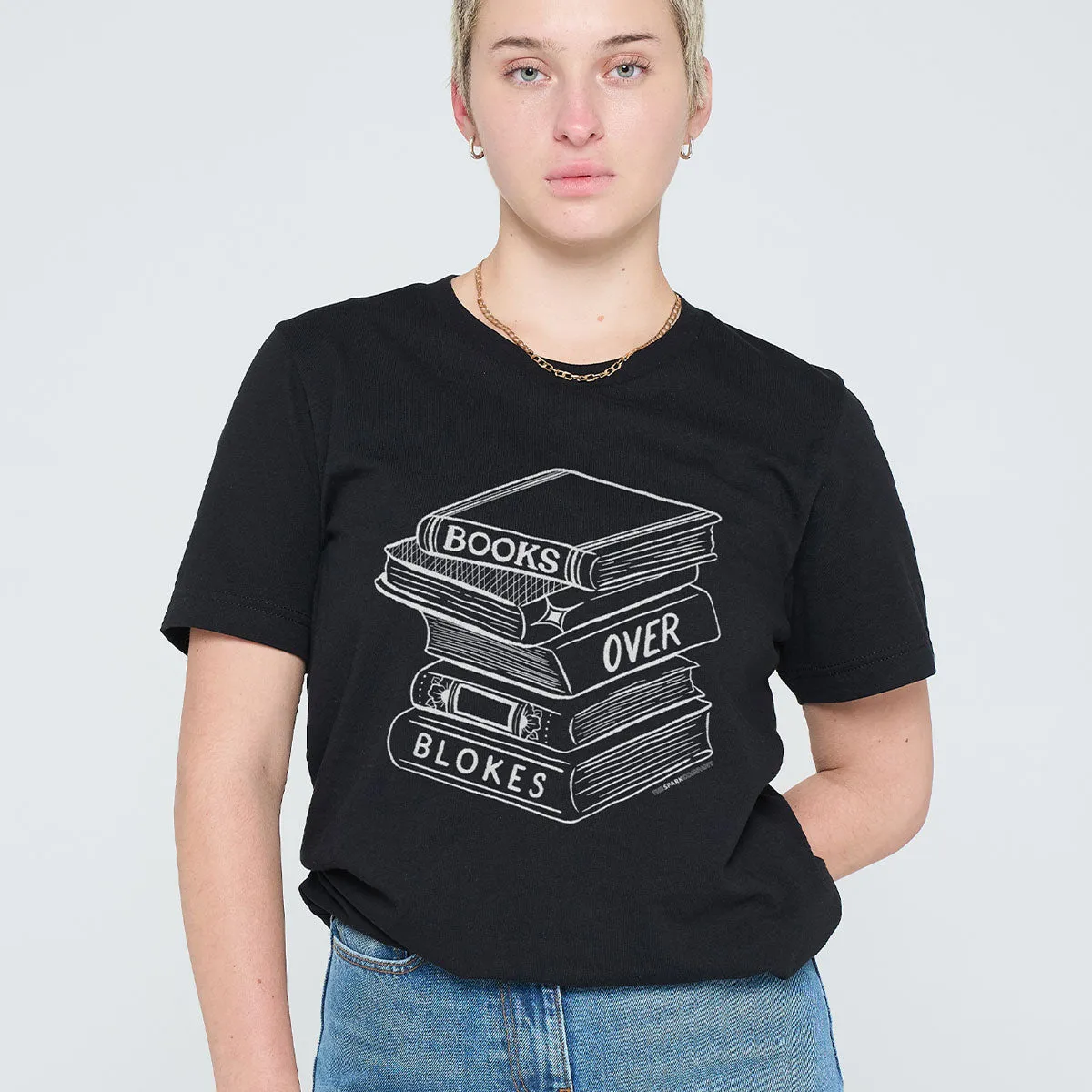 Books Over Blokes T-Shirt sold by The Spark Company product image thumbnail 2