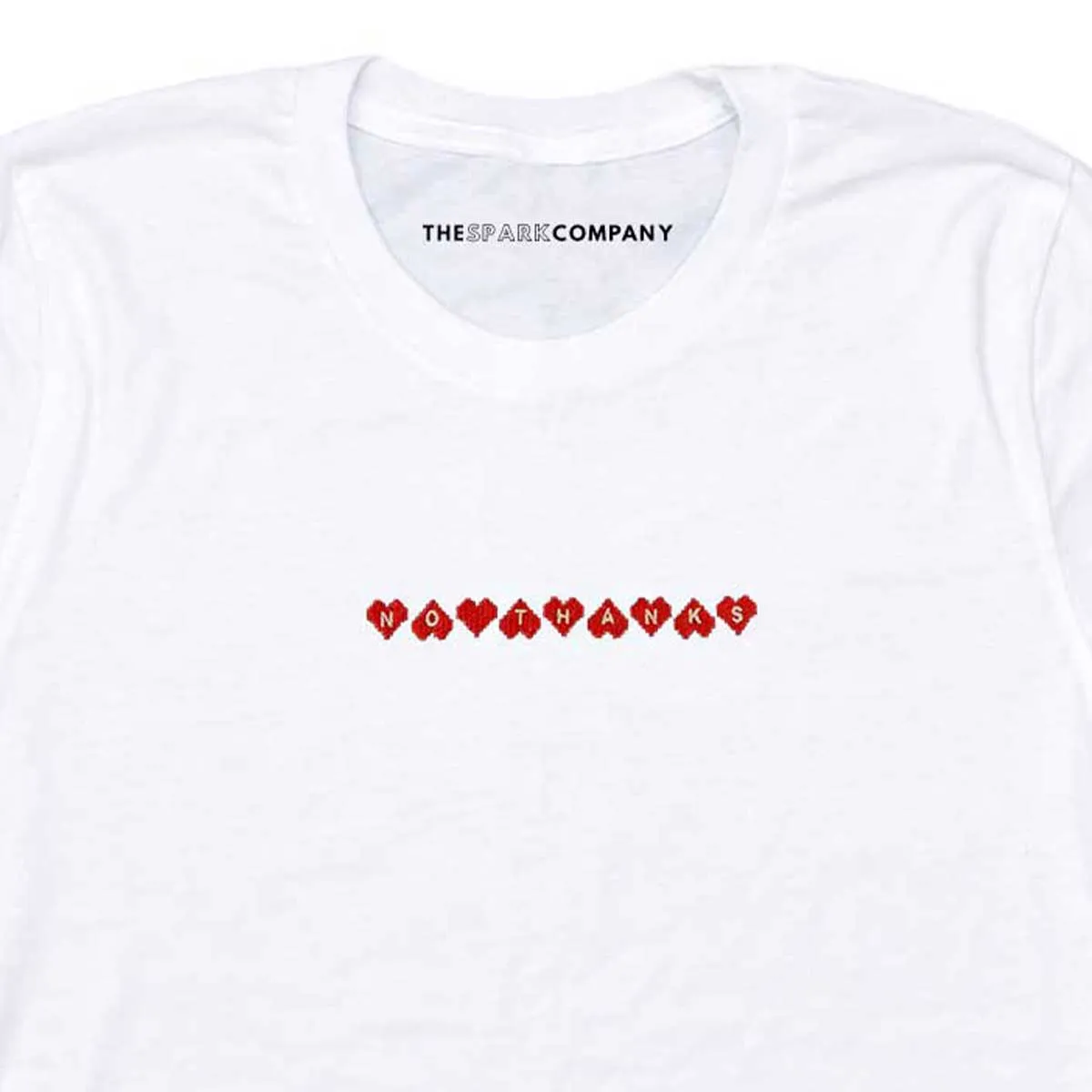 No Thanks Embroidered T-Shirt sold by The Spark Company product image thumbnail 2