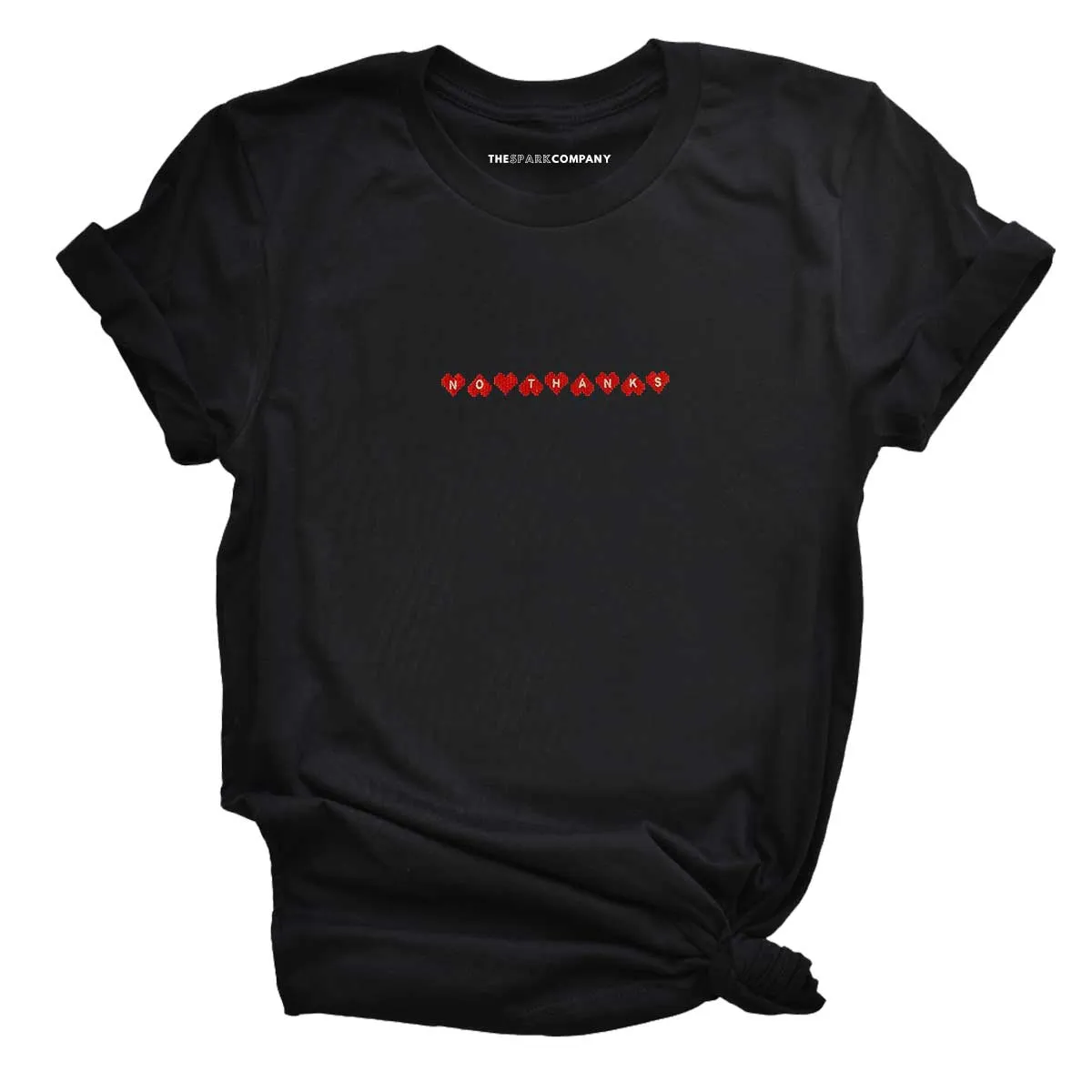 No Thanks Embroidered T-Shirt sold by The Spark Company product image thumbnail 3