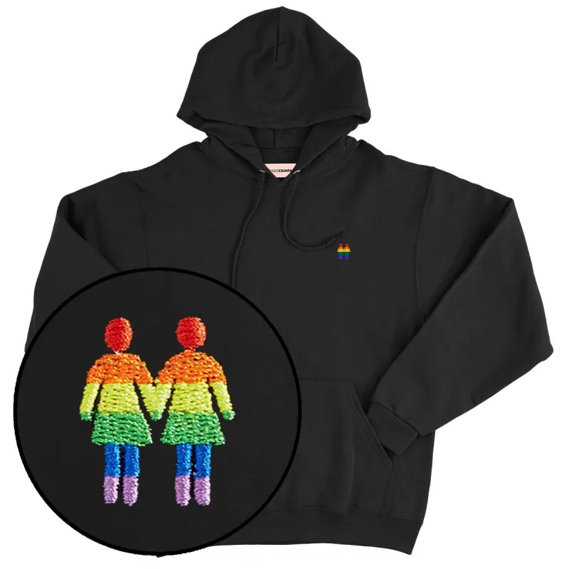 Holding Hands Embroidered Hoodie sold by The Spark Company