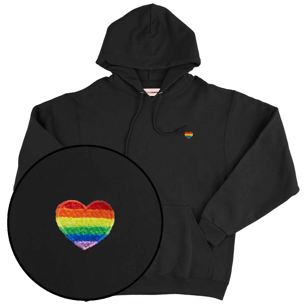 Rainbow Heart Embroidery Detail Hoodie sold by The Spark Company