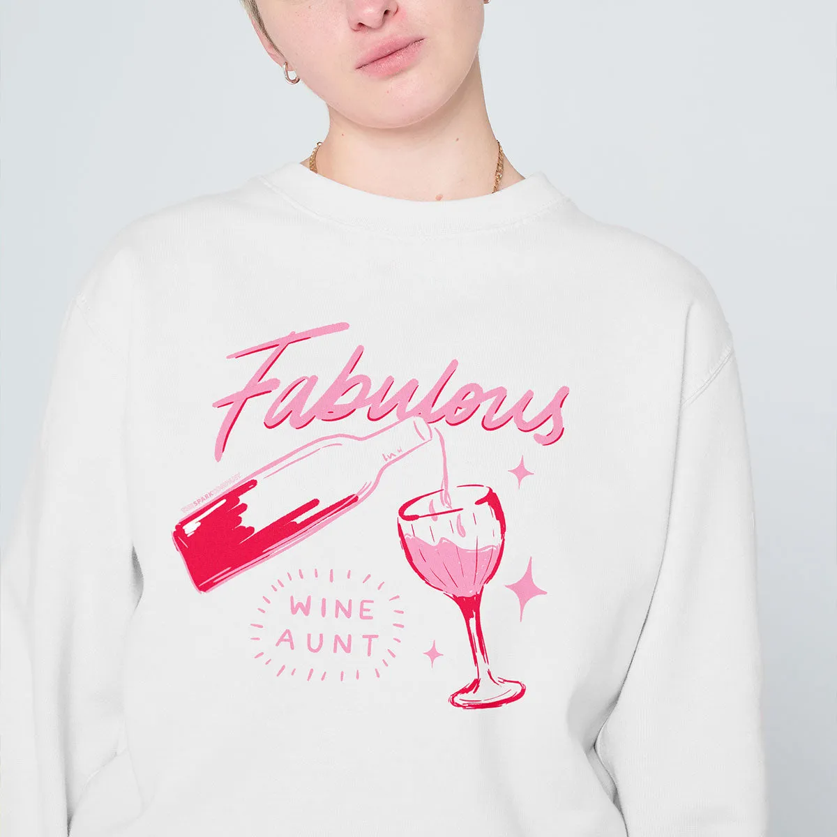 Family Goals: Fabulous Wine Aunt Sweatshirt sold by The Spark Company product image thumbnail 2