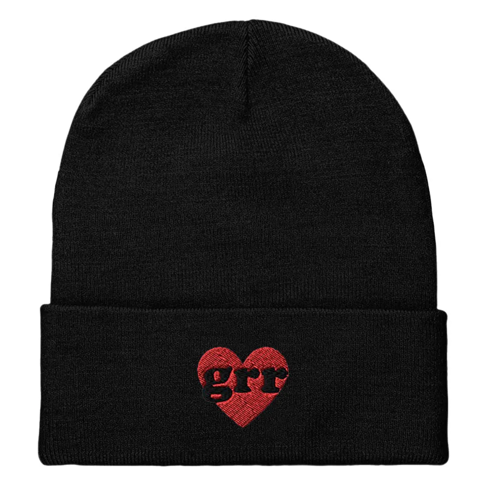 Grr Heart Embroidered Beanie Hat sold by The Spark Company product image thumbnail 3