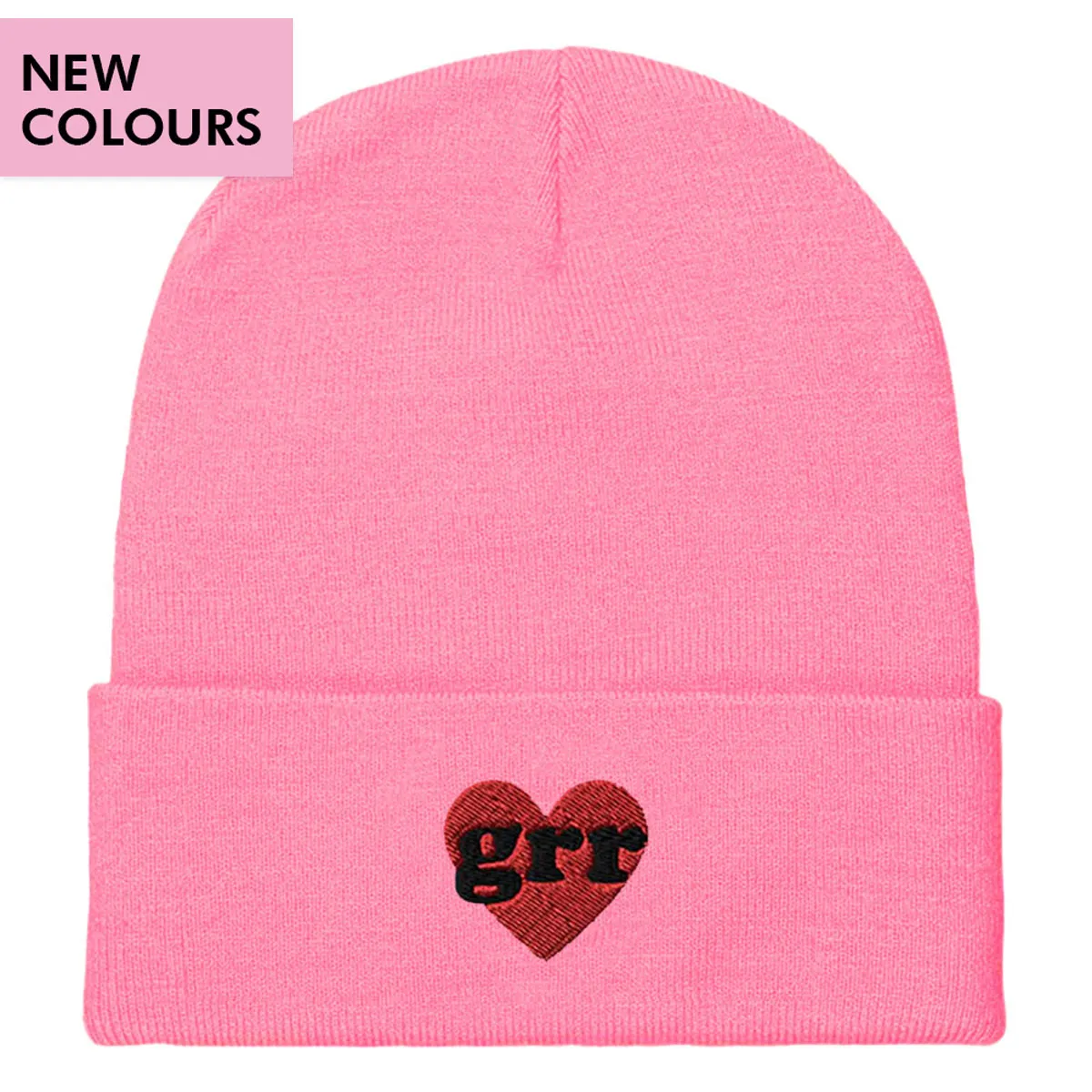 Grr Heart Embroidered Beanie Hat sold by The Spark Company