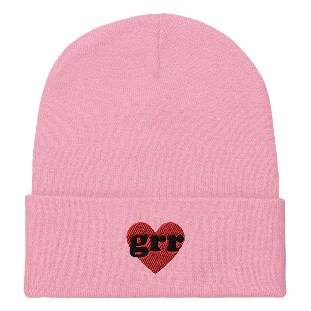 Grr Heart Embroidered Beanie Hat sold by The Spark Company product image thumbnail 2