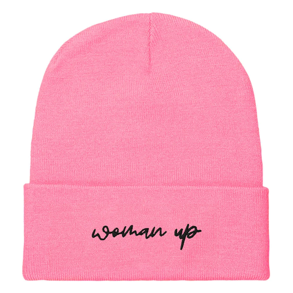 Woman Up Embroidered Beanie Hat sold by The Spark Company product image thumbnail 4