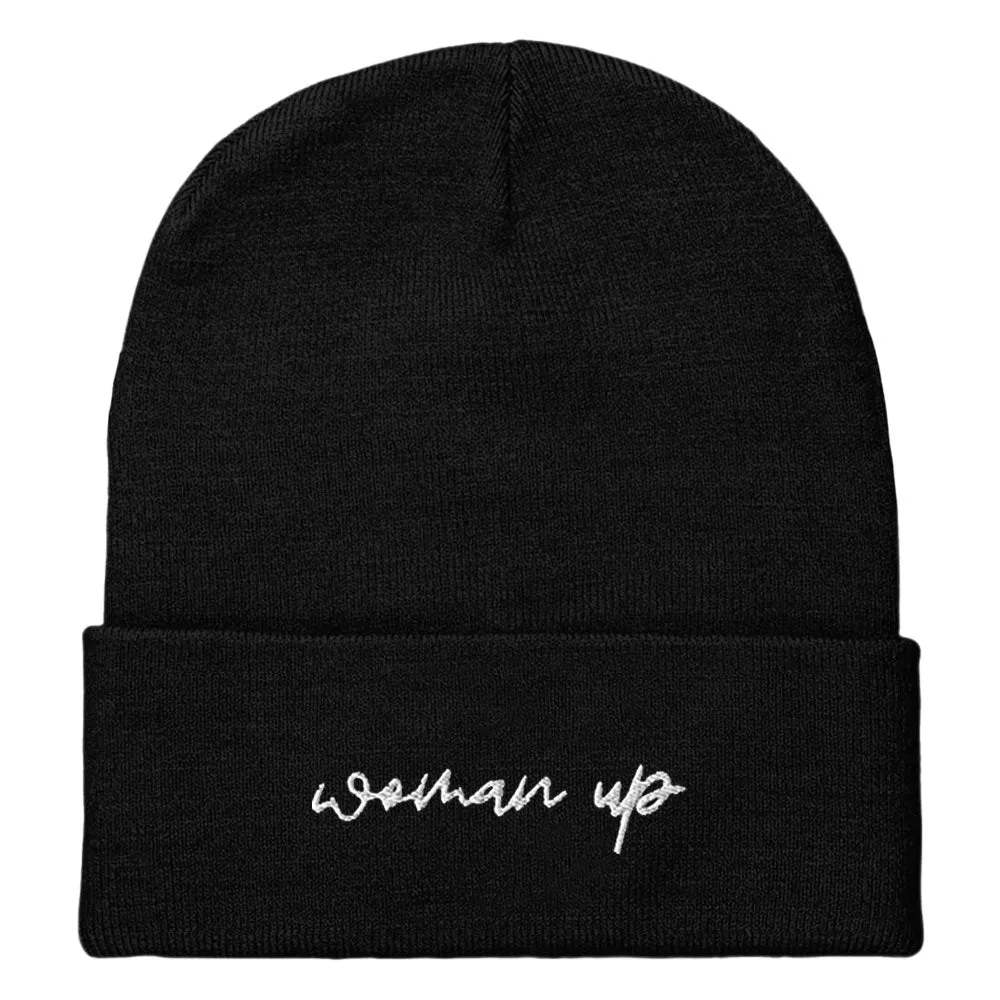 Woman Up Embroidered Beanie Hat sold by The Spark Company product image thumbnail 2