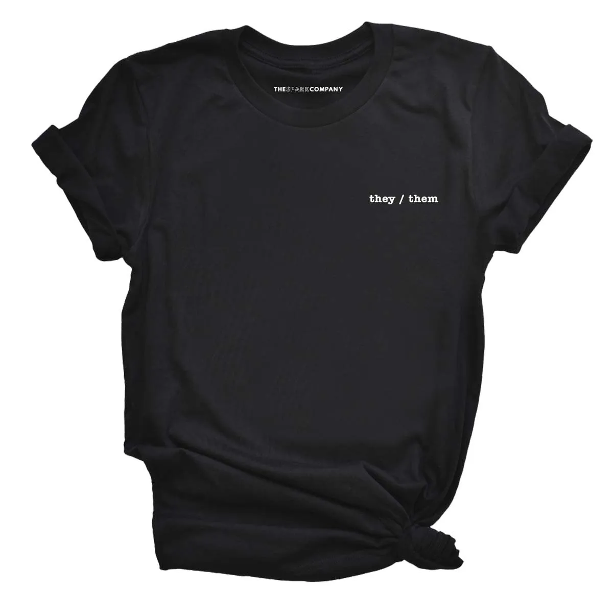 Pronouns Embroidered T-Shirt sold by The Spark Company product image thumbnail 4