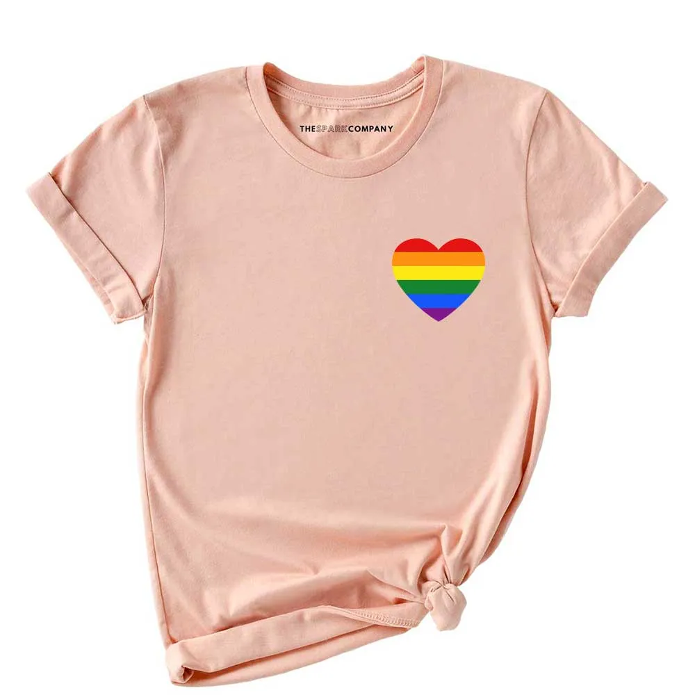 Rainbow Heart T-Shirt sold by The Spark Company product image thumbnail 5