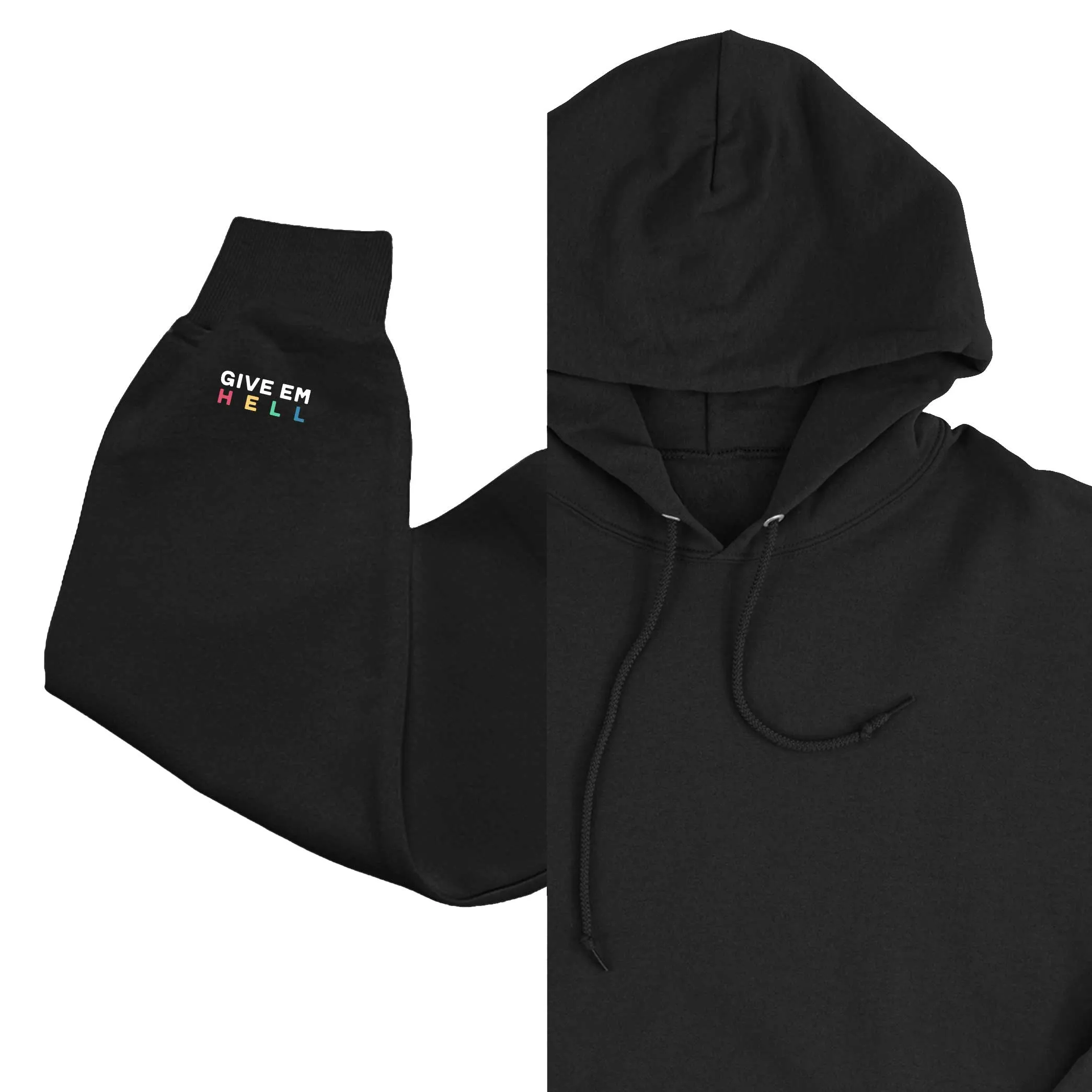 Give Em' Hell Embroidery Detail Hoodie sold by The Spark Company