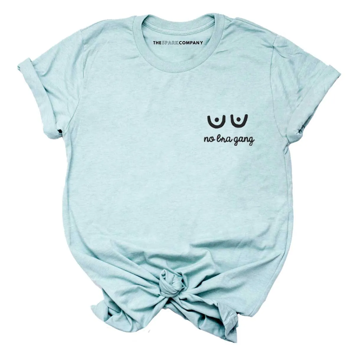No Bra Gang Embroidered T-Shirt sold by The Spark Company product image thumbnail 4