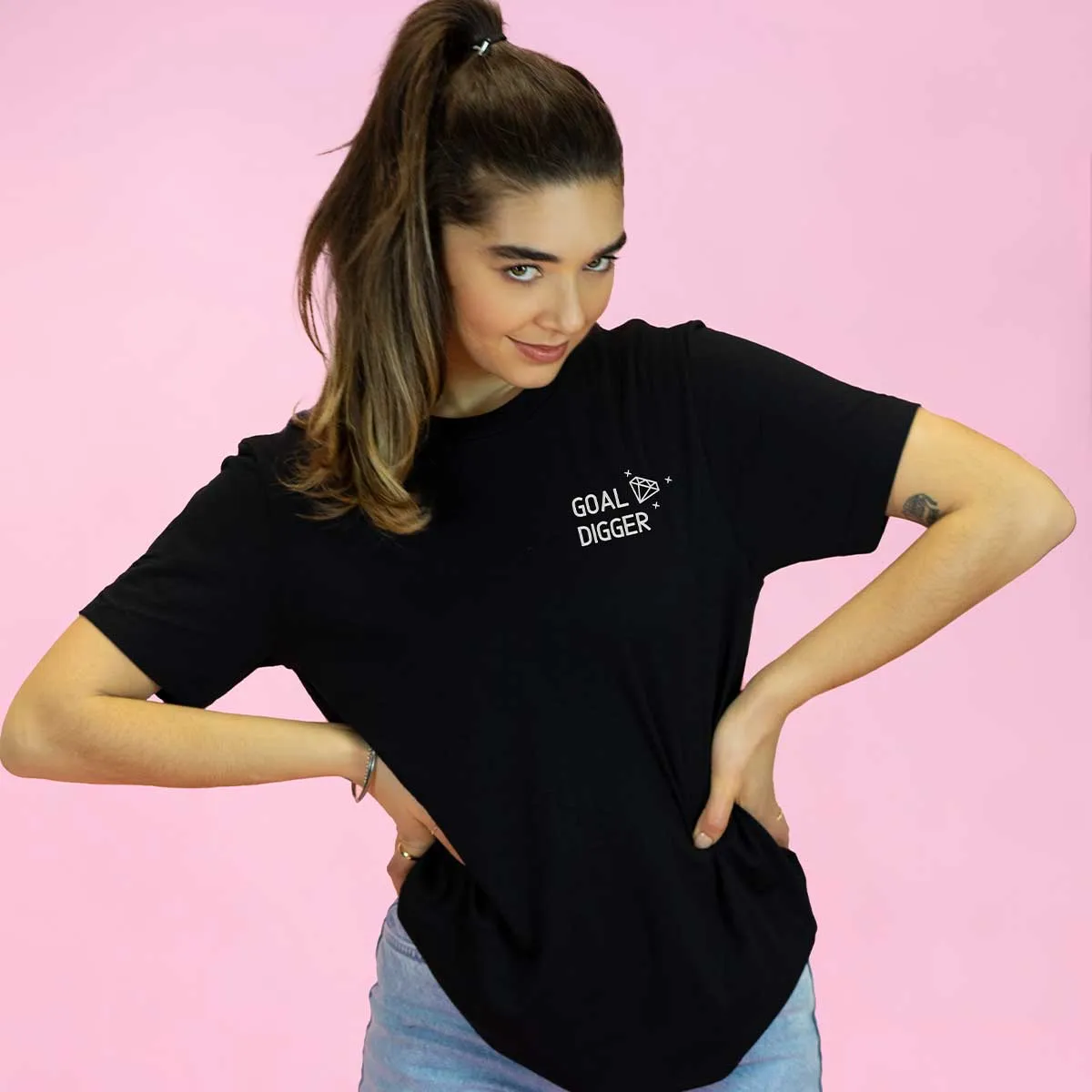 Goal Digger Embroidered T-Shirt sold by The Spark Company product image thumbnail 2