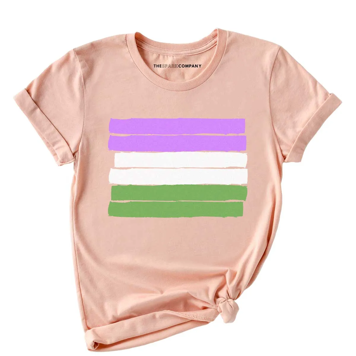 Genderqueer Pride Flag T-Shirt sold by The Spark Company product image thumbnail 3
