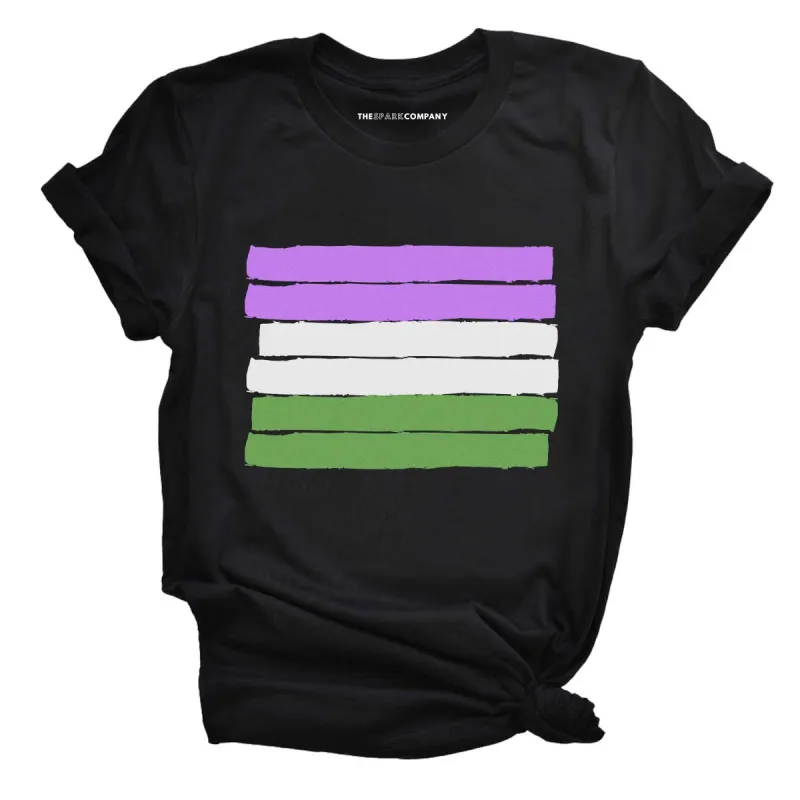 Genderqueer Pride Flag T-Shirt sold by The Spark Company