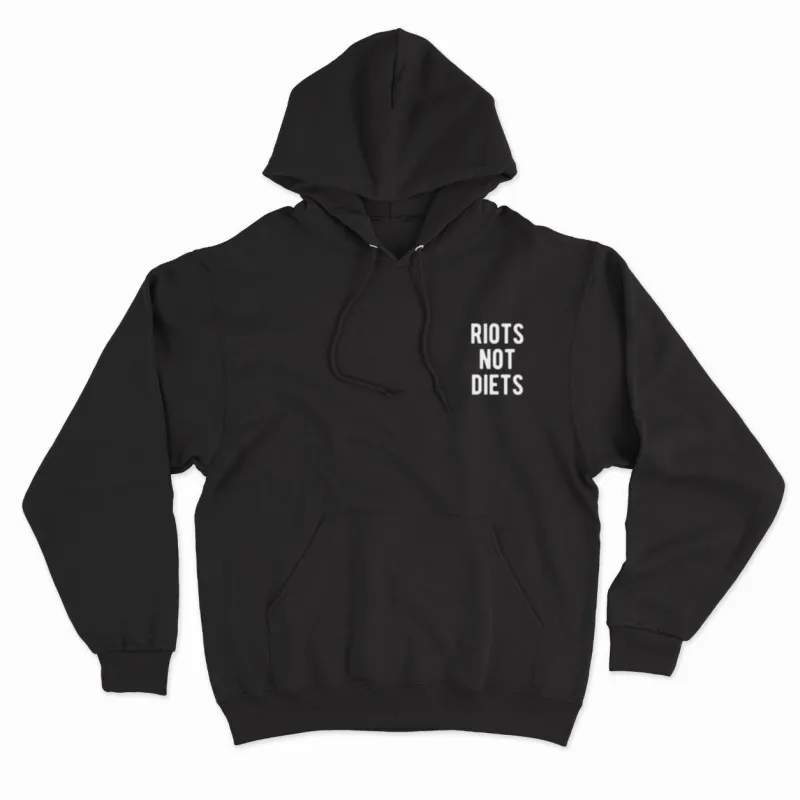 Riots Not Diets Embroidered Hoodie sold by The Spark Company