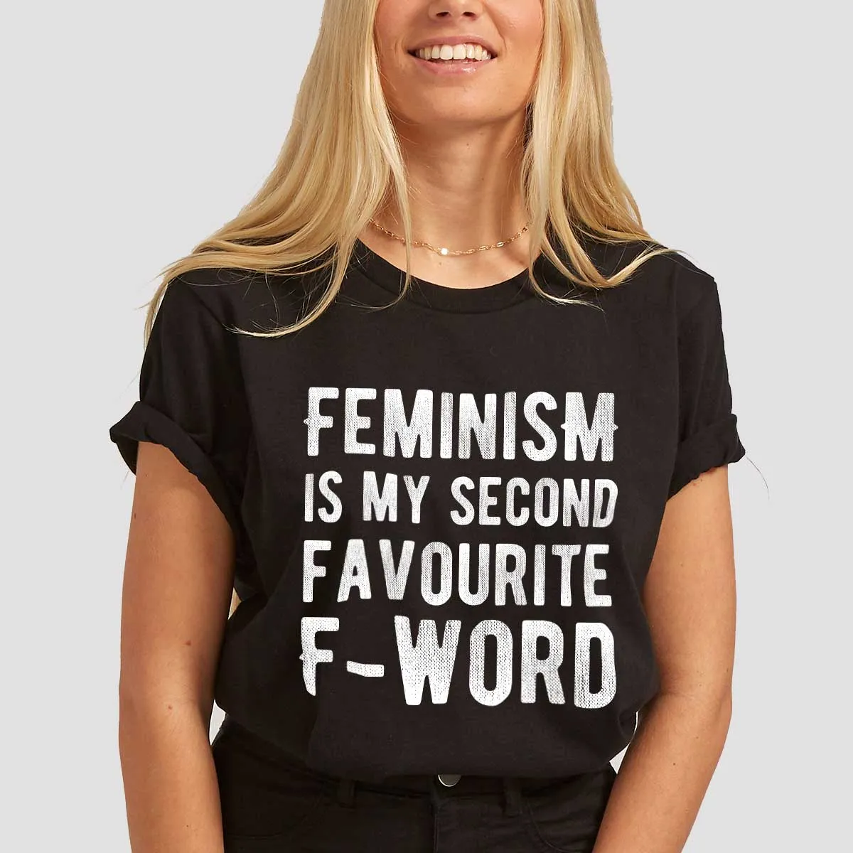 Feminism Is My Second Favourite F-Word T-Shirt sold by The Spark Company product image thumbnail 2