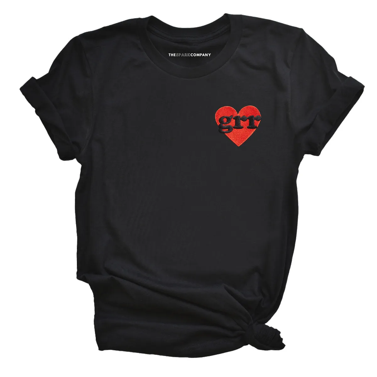 Grr Heart Embroidered T-Shirt sold by The Spark Company product image thumbnail 3