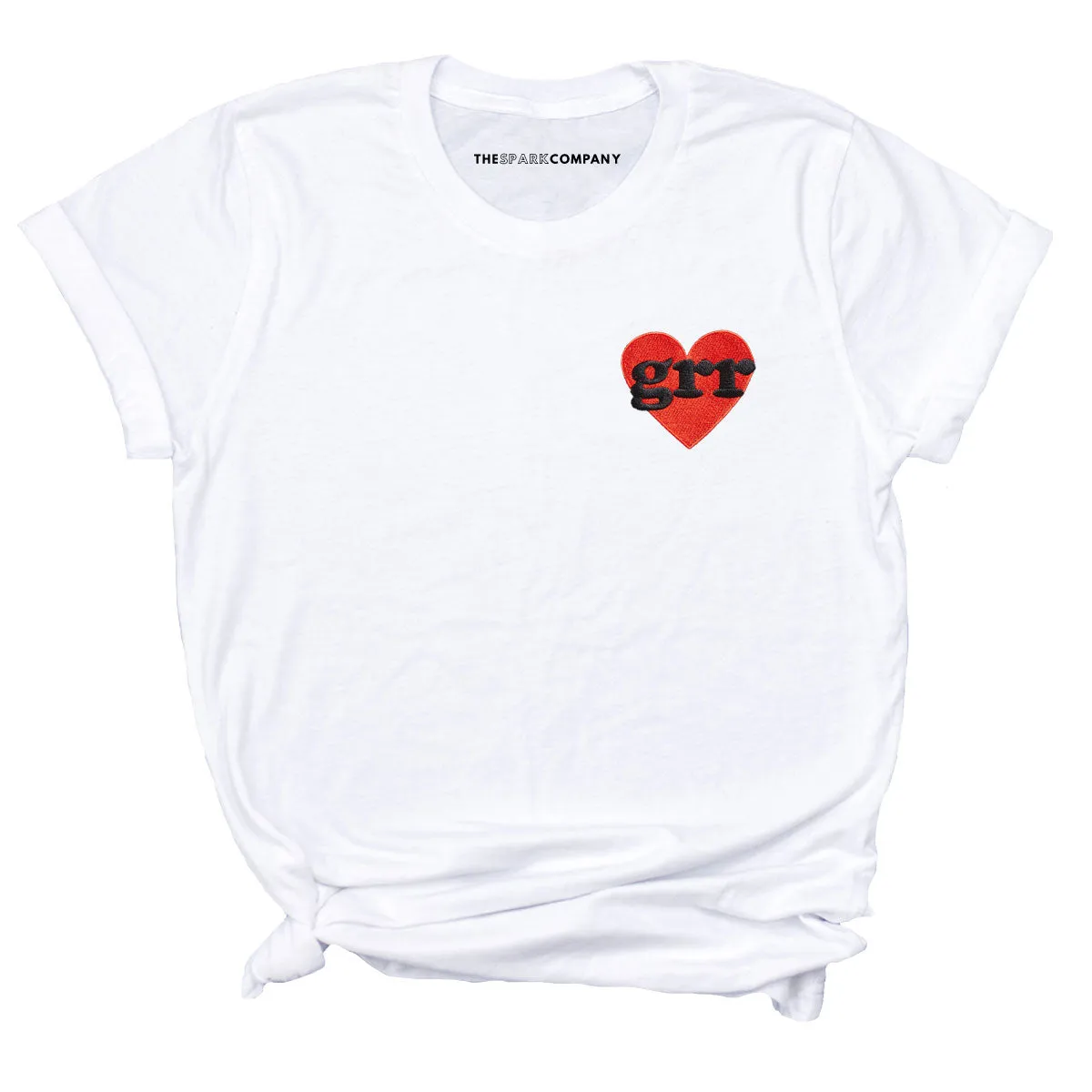 Grr Heart Embroidered T-Shirt sold by The Spark Company product image thumbnail 4