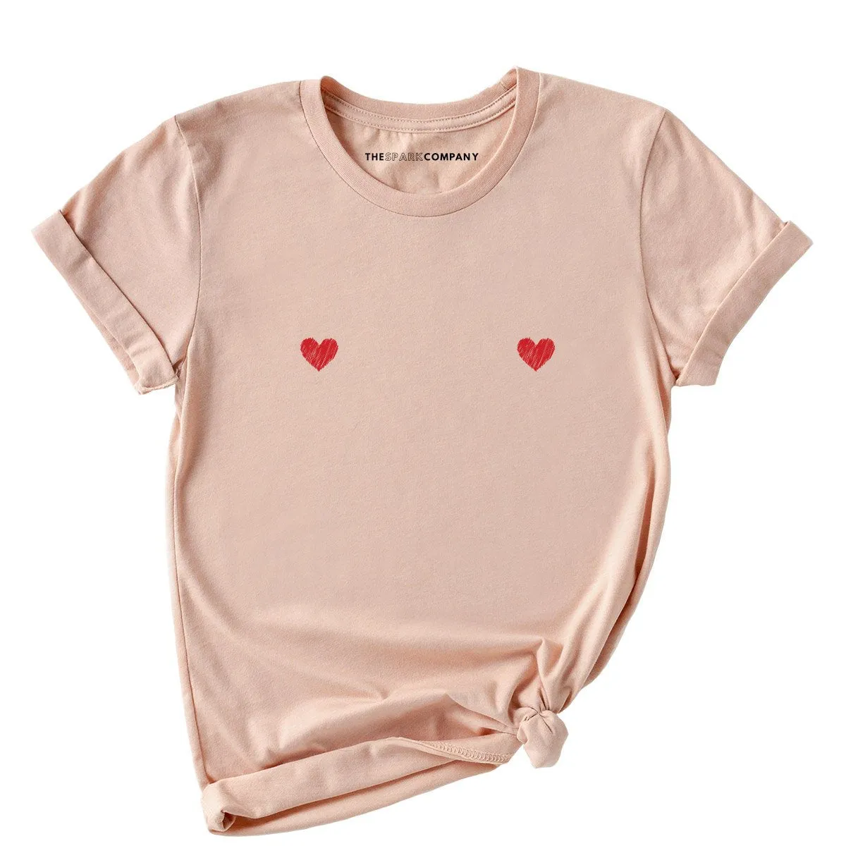 Heart Nipple T-Shirt sold by The Spark Company product image thumbnail 3