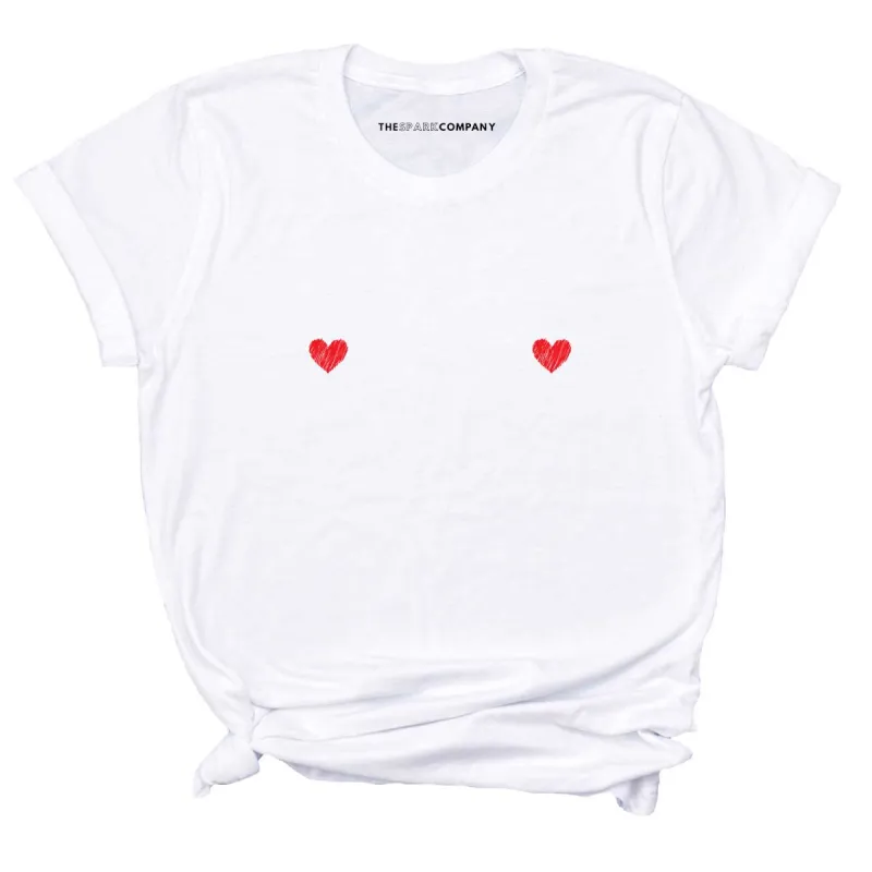 Heart Nipple T-Shirt sold by The Spark Company