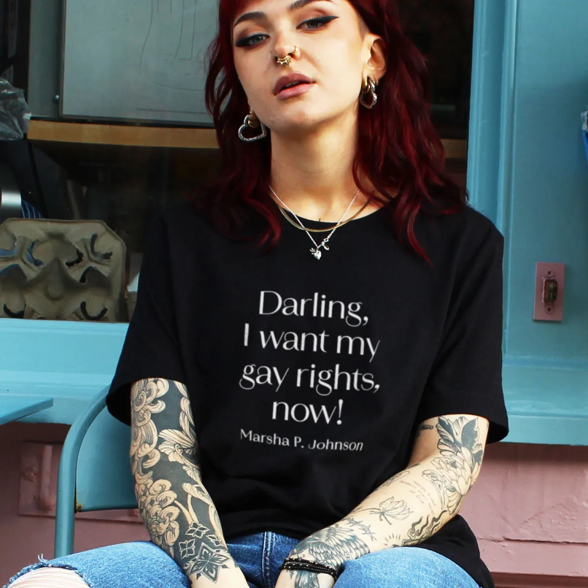 Darling, I Want My Gay Rights Now! T-Shirt sold by The Spark Company product image thumbnail 2