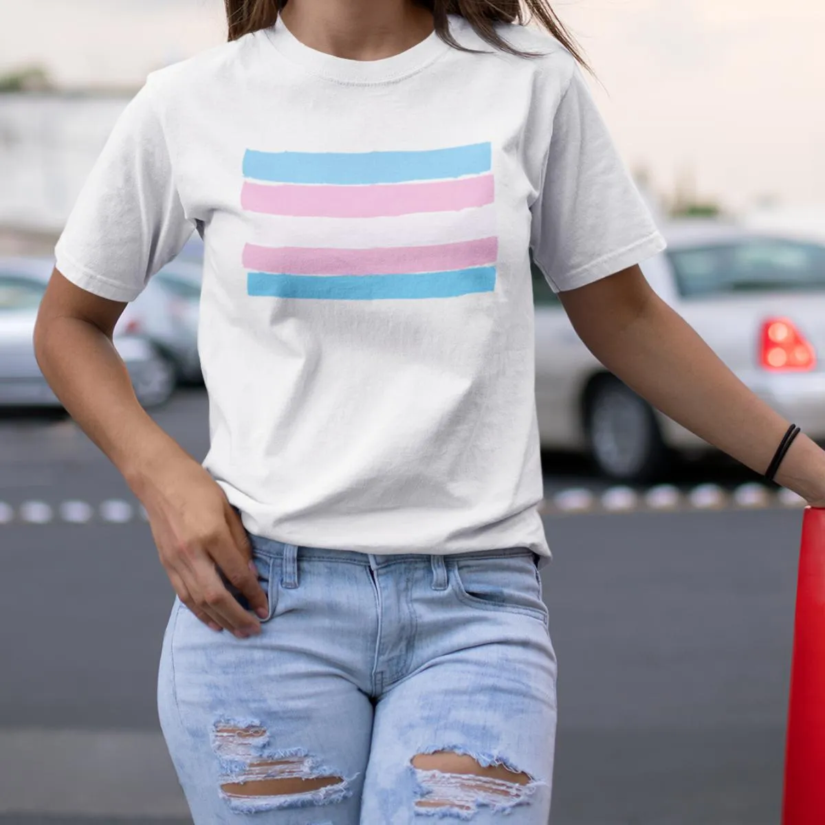 Trans Pride Flag T-Shirt sold by The Spark Company product image thumbnail 2