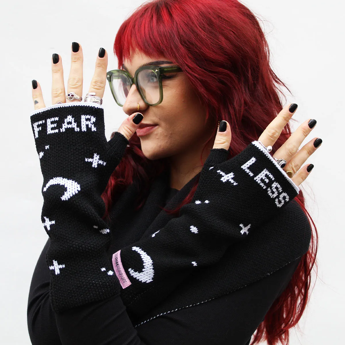 Witch 'Fearless' Fingerless Wrist Warmers sold by The Spark Company