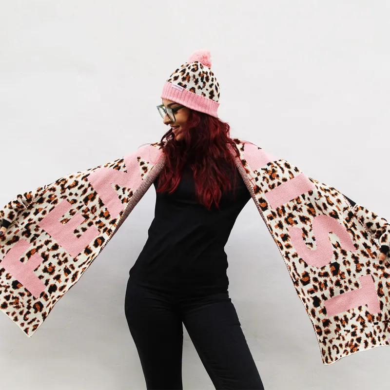 Animal Print 'Feminist' Giant Scarf made by The Spark Company