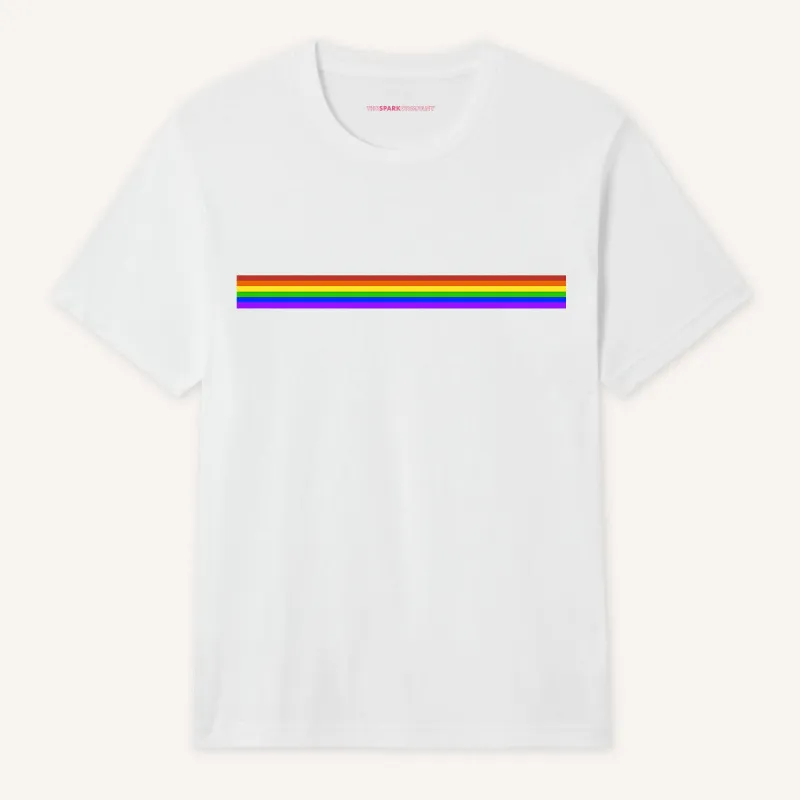 Pride Flag Stripe T-Shirt made by The Spark Company
