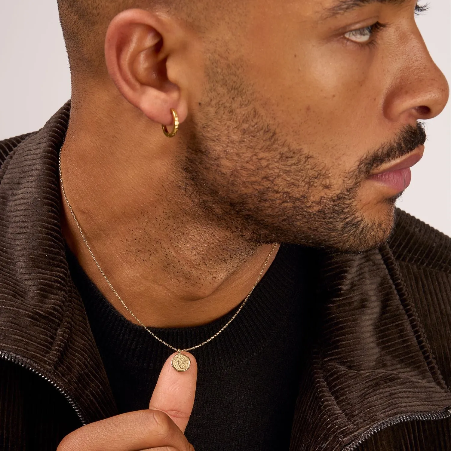 Men's 9k Gold Tree of Life Tiny Talisman Necklace sold by Dower & Hall product image thumbnail 2