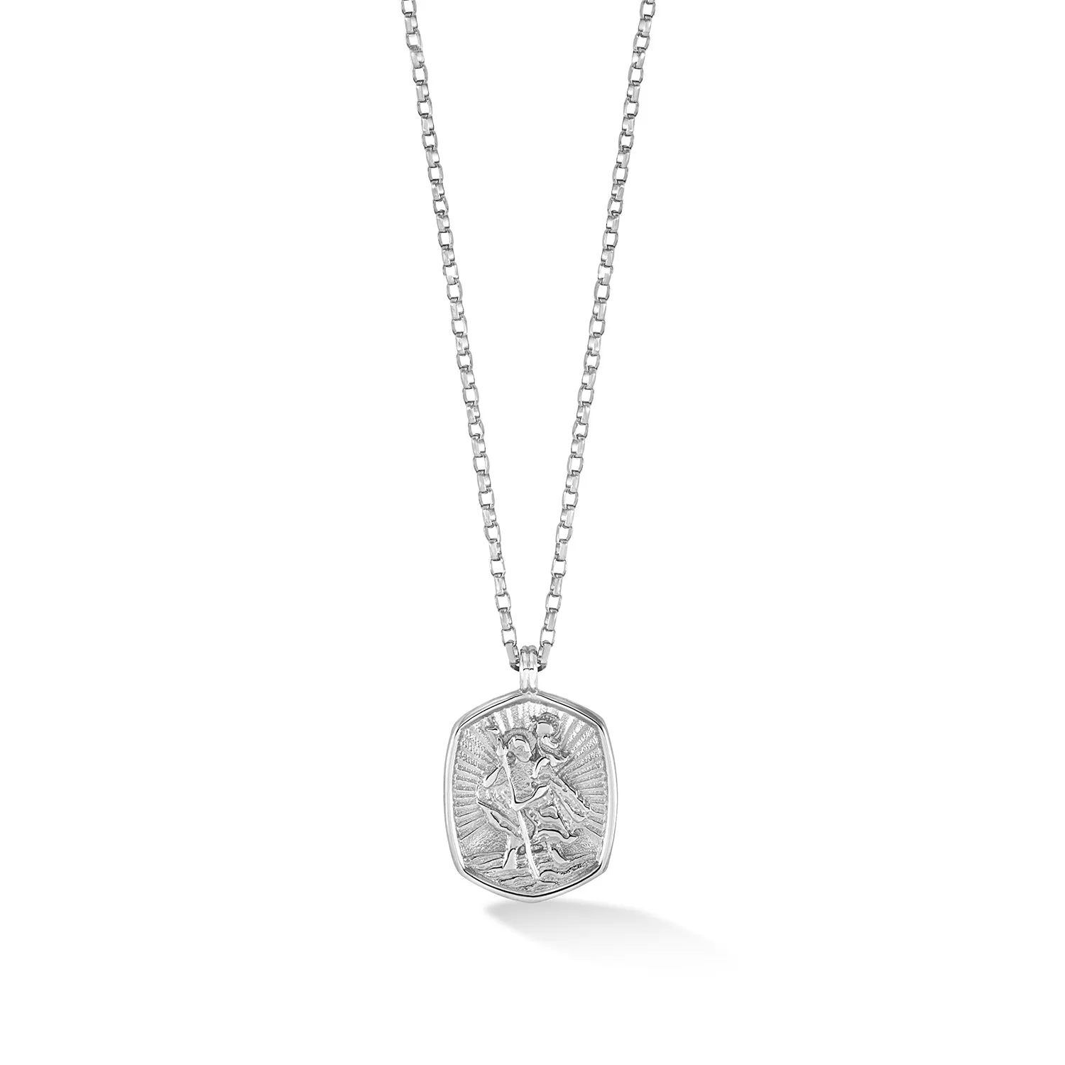 Men's 9k Gold St. Christopher Tiny Talisman Necklace sold by Dower & Hall product image thumbnail 4