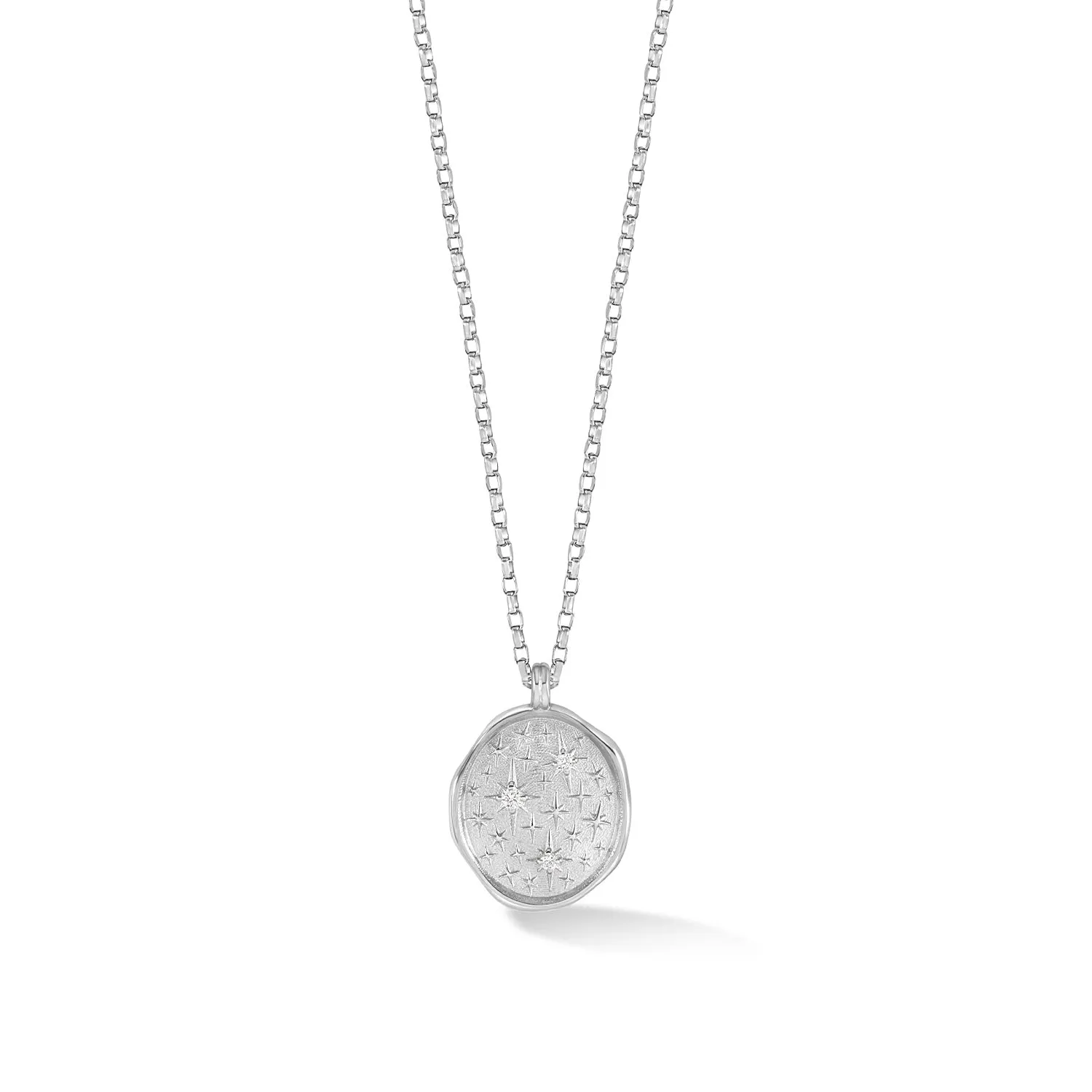 9k Diamond Starry Sky Tiny Talisman Necklace sold by Dower & Hall product image thumbnail 4