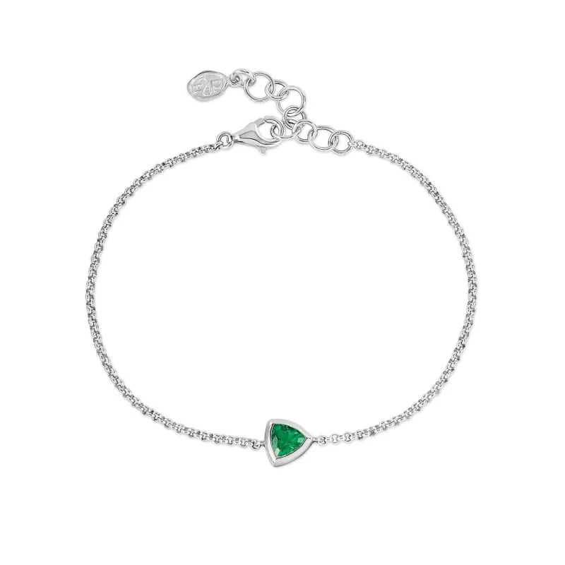 Green Garnet Trillion Chain Bracelet sold by Dower & Hall