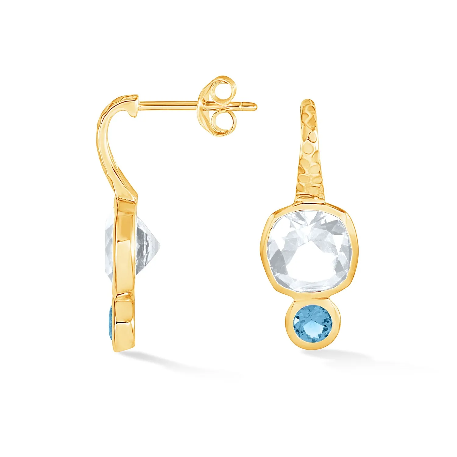 White Topaz Hammered Hoop Earrings sold by Dower & Hall product image thumbnail 4