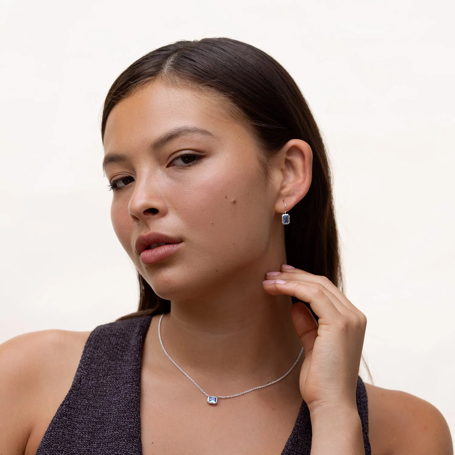 Octagon Blue Topaz Tutti Frutti Necklace sold by Dower & Hall product image thumbnail 5