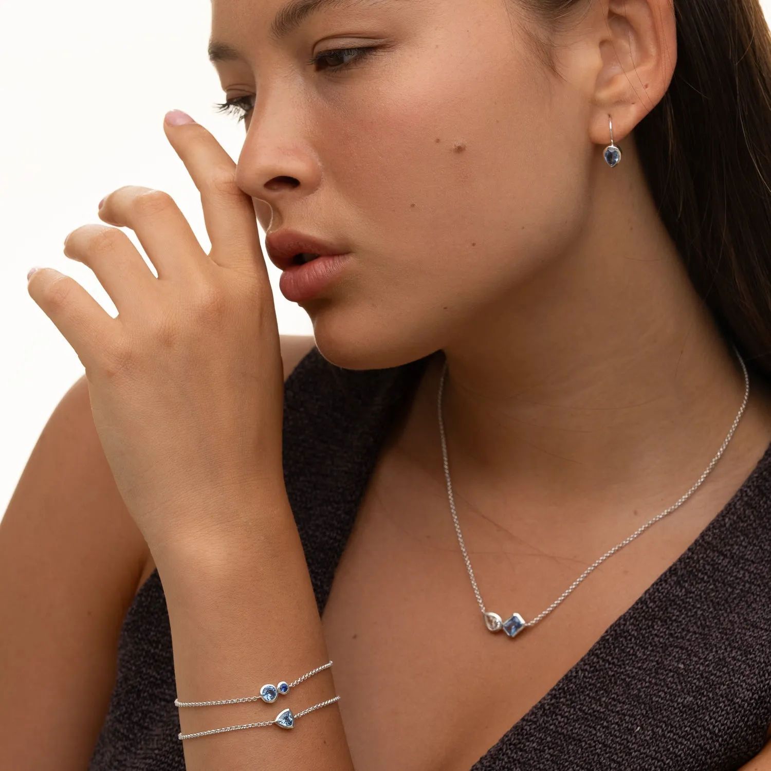 'Blues' Tutti Frutti Duo Chain Bracelet sold by Dower & Hall product image thumbnail 5