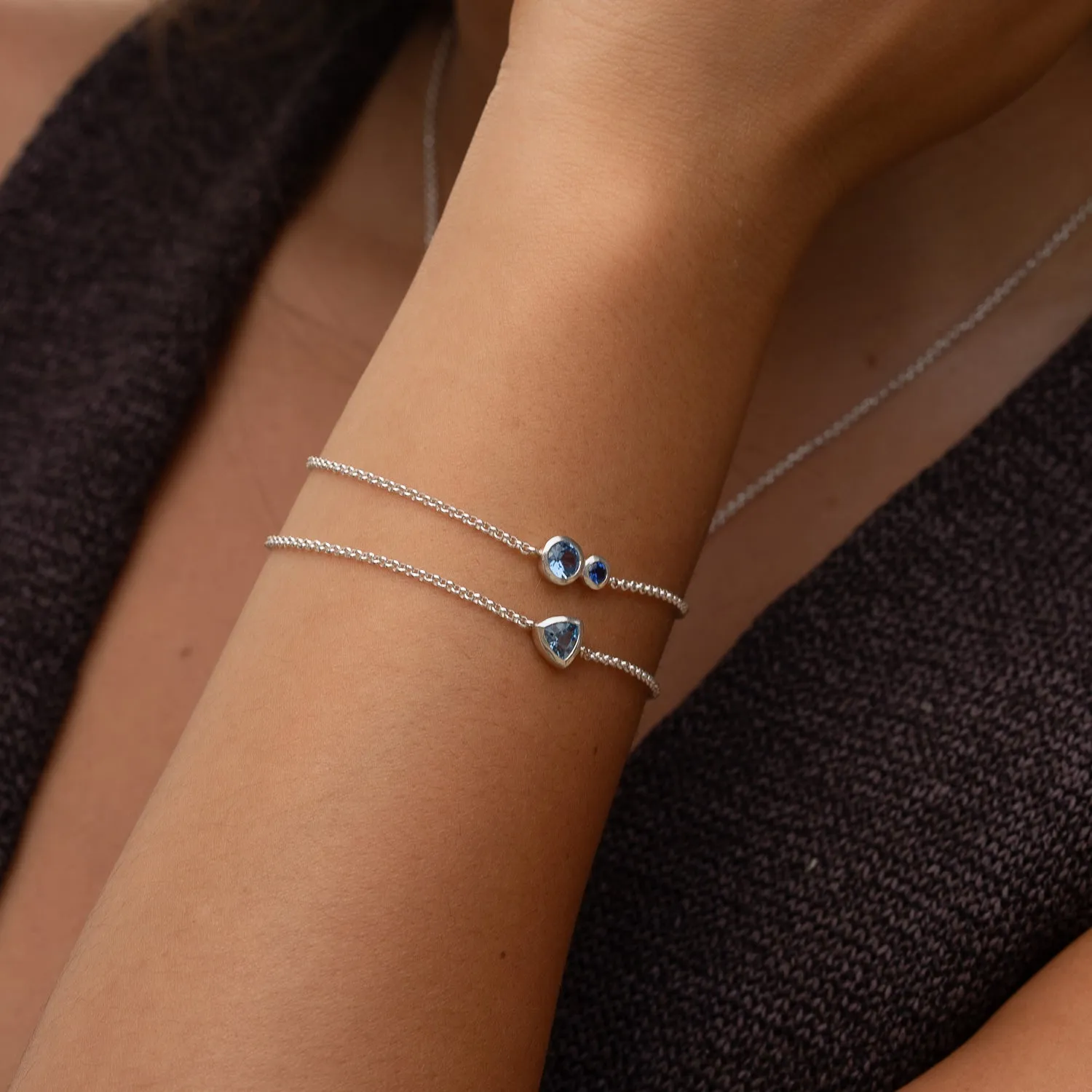 'Blues' Tutti Frutti Duo Chain Bracelet sold by Dower & Hall product image thumbnail 3