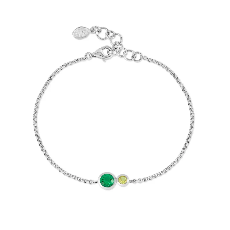'Greens' Tutti Frutti Duo Chain Bracelet sold by Dower & Hall