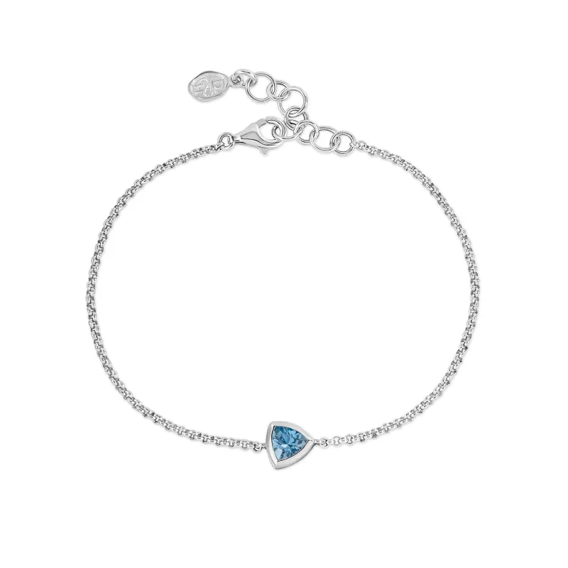 Blue Topaz Trillion Chain Bracelet sold by Dower & Hall